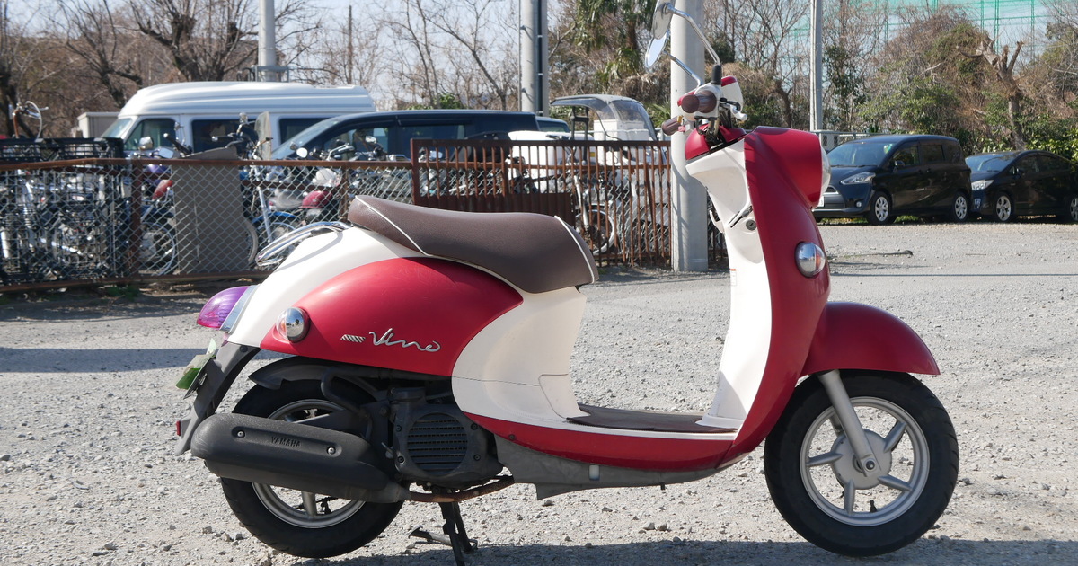 タイヤ新品？可能？　SA37J ビーノ　VINO 16000キロちょい　バイク屋に置いてます。 ヤマハ】 ビーノ デラックス SA37J タイヤ新品に交換済み！ | 50cc